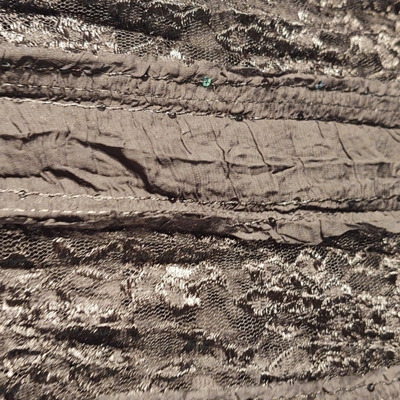 Simon Chang Black Lace and Sequins Maxi Skirt Sz 14 - Picture 4 of 7